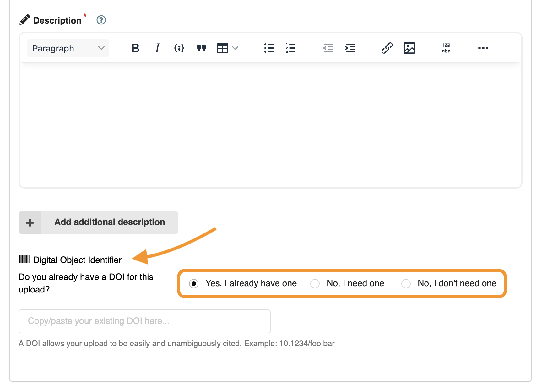 Step 5: DOI selection