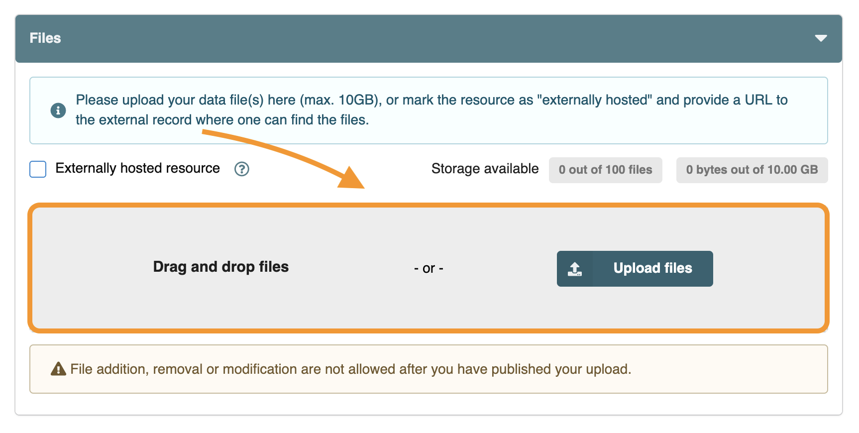 Step 6: Upload files
